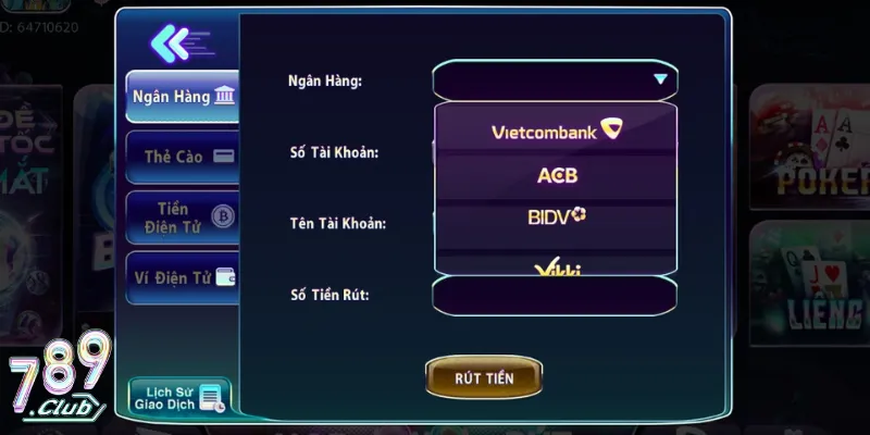 Rút Tiền 789Club Chỉ Mất 2 Phút Nhận Thưởng Liền Tay 3 Nhận thưởng tiện lợi, an toàn qua ngân hàng