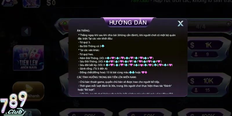 Nhóm bài được tính hợp lệ ở 789Club