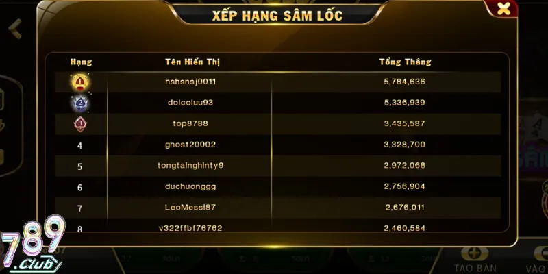 Sâm 789Club hứa hẹn mang lại tiền thưởng chất