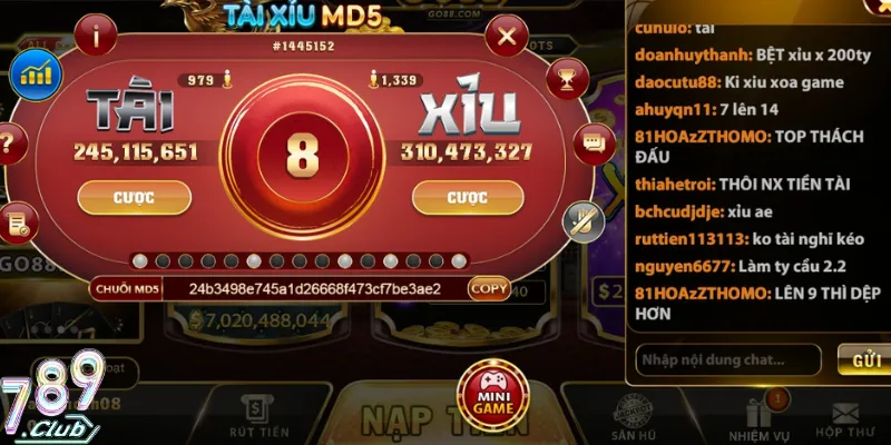 Trò chơi tài xỉu MD5 có độ minh bạch cao